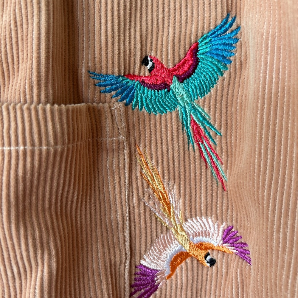 Embroidered Corduroy Jacket - Light Rose - Picture 4 of 7